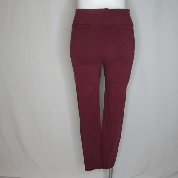 Saturday Sunday Anthropologie Maroon High Rise Stash Pocket Leggings Women's S - Picture 3 of 8